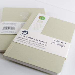 Notebook - Recycled Kiwi's - Pale Green