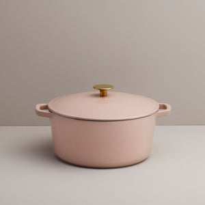 Recycled Cast Iron 5.2l Casserole - Dusty Pink