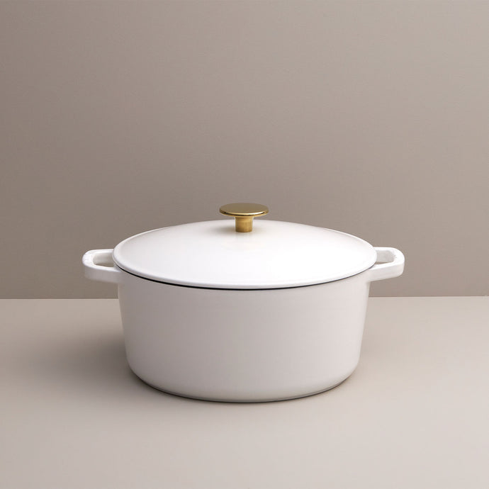 Recycled Cast Iron 5.2l Casserole - White