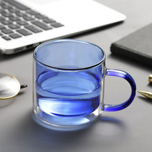 Load image into Gallery viewer, Double Walled Glass Mug - Blue