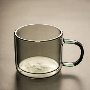 Double Walled Glass Mug - Dark Green