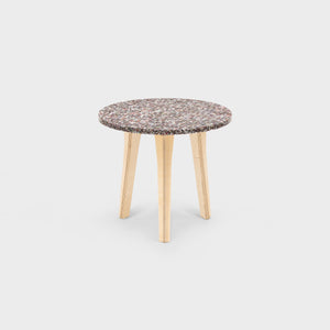 Round Side Table -  Eco Ply Legs - Chalk