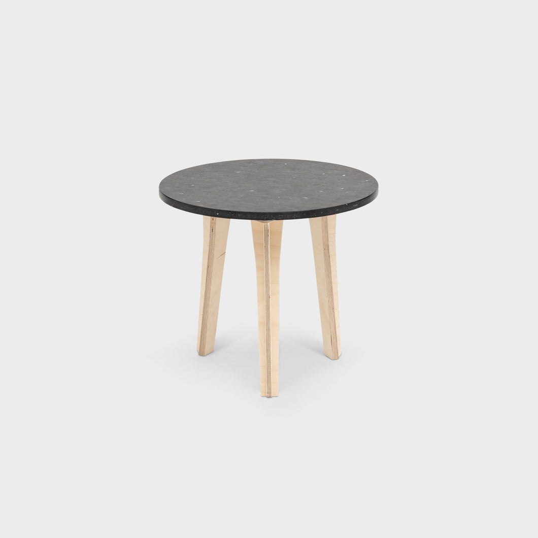 Round Side Table - Eco Ply Legs - Coal