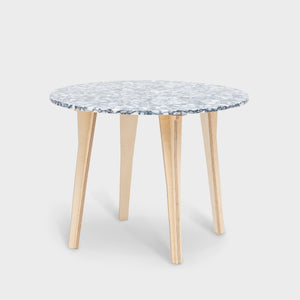 Ply Round Dining Table - Marbled Blue