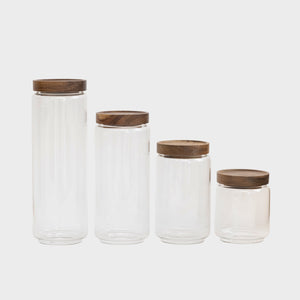 Wooden Lid Glass Jar - 1800ml