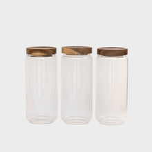 Load image into Gallery viewer, Wooden Lid Glass Jar - 750ml