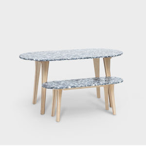 Ply Pill Dining Table - Marbled Blue