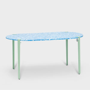 Pill Dining Table - Marbled Coal