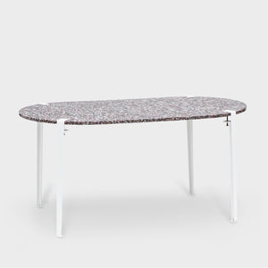 Pill Dining Table - Marbled Coal