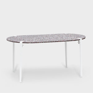 Pill Dining Table - Marbled Blue