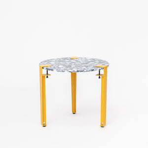marble effect side table