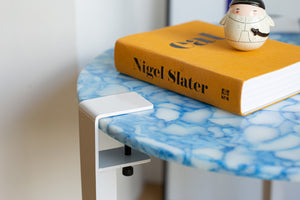 marble effect side table