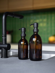 Amber Glass Bottles - Set Of 2 - 300ml