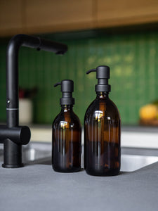 Amber Glass Bottles - Set Of 2 - 500ml