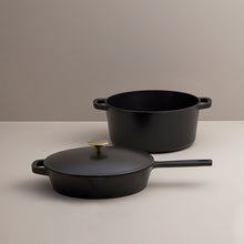 Load image into Gallery viewer, 3-Piece Recycled Cast Iron Cookware Set - Black