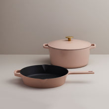 Load image into Gallery viewer, 3-Piece Recycled Cast Iron Cookware Set - Dusty Pink