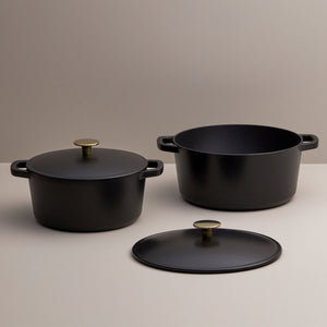 5-Piece Recycled Cast Iron Cookware Set - Black