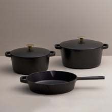 Load image into Gallery viewer, 4-Piece Recycled Cast Iron Cookware Set - Black
