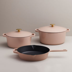 Recycled Cast Iron 3.3l Casserole - Dusty Pink