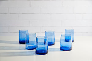 Recycled Moroccan Glasses - Blue