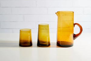 Recycled Moroccan Glasses - Amber