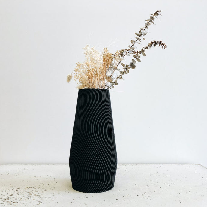 Recycled Wave Vase - Black